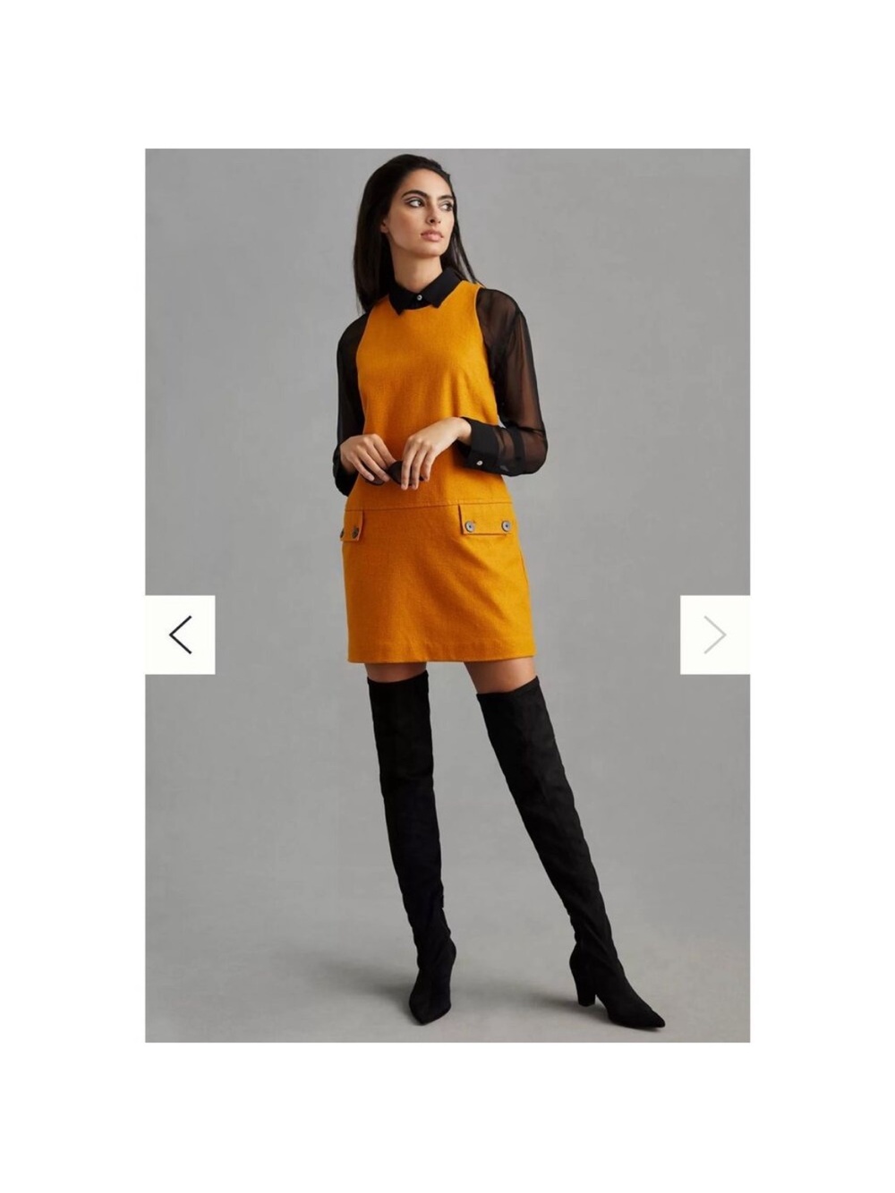 Maeve by Anthropologie Crewneck Orange Mini Shift Dress size 4P